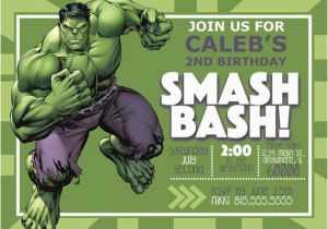 Incredible Hulk Birthday Card Digital Incredible Hulk Birthday Invitation