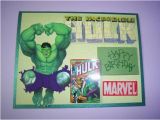 Incredible Hulk Birthday Card Handcrafted Card Happy Birthday Incredible Hulk by
