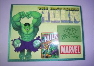 Incredible Hulk Birthday Card Handcrafted Card Happy Birthday Incredible Hulk by