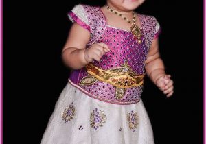 Indian Baby Girl Birthday Dresses Indian Cute Girl Baby First Birthday Jewellery and Dress