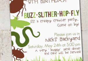 Insect Birthday Party Invitations Bug Birthday Creepy Crawler Invitation Diy Printable