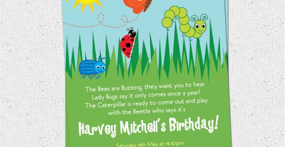 Insect Birthday Party Invitations Bug Insects Birthday Party Invitations Summer butterfly
