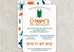 Insect Birthday Party Invitations Bug or Insect Party Birthday Invitations Fun 2 Sided Design