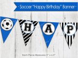 Instant Download Happy Birthday Banner Blue soccer Happy Birthday Banner Instant Download