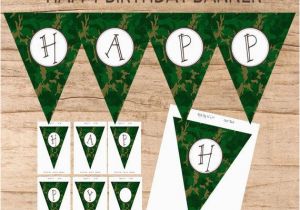 Instant Download Happy Birthday Banner Happy Birthday Banner Instant Download Camo Baner Burlap