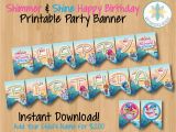 Instant Download Happy Birthday Banner Shimmer and Shine Happy Birthday Banner Instant Download