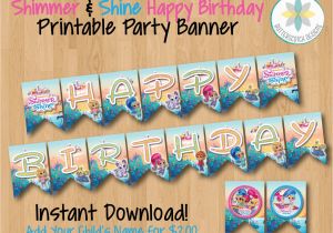 Instant Download Happy Birthday Banner Shimmer and Shine Happy Birthday Banner Instant Download