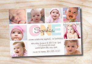 Invitation Card for 1 Year Old Birthday Girl Bold Birthday First Birthday Party event Printable