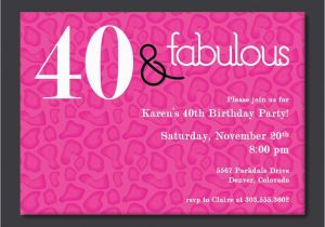 Invitation Cards for 40th Birthday Party 40th Birthday Free Printable Invitation Template