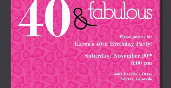 Invitation Cards for 40th Birthday Party 40th Birthday Free Printable Invitation Template