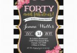 Invitation Cards for 40th Birthday Party 40th forty Fabulous Birthday Invitation Zazzle Com