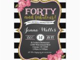 Invitation Cards for 40th Birthday Party 40th forty Fabulous Birthday Invitation Zazzle Com