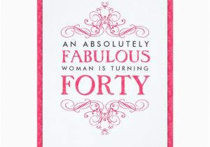 Invitation Cards for 40th Birthday Party Absolutely Fabulous 40th Birthday Party Invitation Card