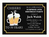 Invitation Cards for 50th Birthday Party Cheers Surprise 50th Birthday Party Invitations Zazzle