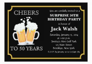 Invitation Cards for 50th Birthday Party Cheers Surprise 50th Birthday Party Invitations Zazzle