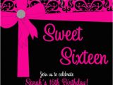Invitation Cards for Sweet 16 Birthday Pink Black Sweet 16 Birthday Invitations Quinceanera