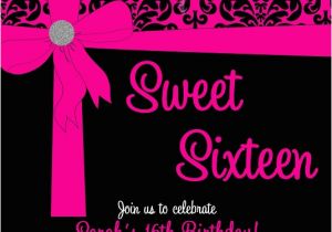 Invitation Cards for Sweet 16 Birthday Pink Black Sweet 16 Birthday Invitations Quinceanera