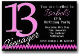 Invitation for 13th Birthday Girl 10 Personalised Boys Girls Teenager 13th Birthday Party