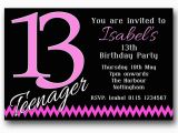 Invitation for 13th Birthday Girl 10 Personalised Boys Girls Teenager 13th Birthday Party