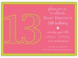 Invitation for 13th Birthday Girl 13th Birthday Girl Dots Invitations Paperstyle