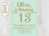 Invitation for 13th Birthday Girl 13th Birthday Invitation Birthday Party Invitations Teen Girl