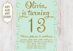 Invitation for 13th Birthday Girl 13th Birthday Invitation Birthday Party Invitations Teen Girl