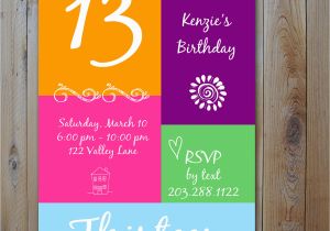 Invitation for 13th Birthday Girl 13th Birthday Party Invitation Ideas Bagvania Free