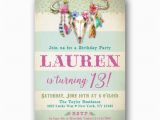 Invitation for 13th Birthday Girl Boho 13th Birthday Invitations for Teen Girls Colorful