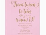 Invitation for 13th Birthday Girl Girls 13th Birthday Party Pink Gold Invitations Zazzle Com