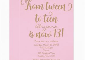 Invitation for 13th Birthday Girl Girls 13th Birthday Party Pink Gold Invitations Zazzle Com