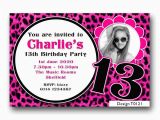Invitation for 13th Birthday Girl Personalised Boys Girls Teenager 13th Birthday Party