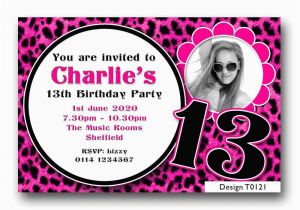 Invitation for 13th Birthday Girl Personalised Boys Girls Teenager 13th Birthday Party