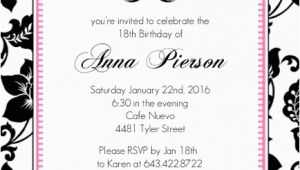 Invitation for 18th Birthday Party 18th Birthday Party Invitation Adult Birthday Invitations