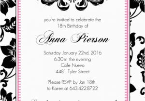 Invitation for 18th Birthday Party 18th Birthday Party Invitation Adult Birthday Invitations