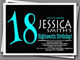 Invitation for 18th Birthday Party Surprise 18th Birthday Invitation Aqua Blue and by