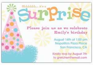 Invitation for A Surprise Birthday Party Birthday Hat Surprise Party Invitations Paperstyle