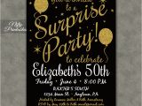 Invitation for A Surprise Birthday Party Surprise Party Invitations Printable Black Gold Surprise