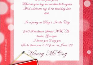 Invitation Messages for Birthday Party 21st Birthday Party Invitation Wording Wordings and Messages