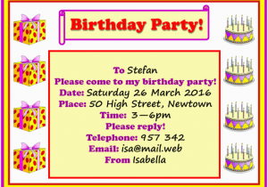 Invitation to A Birthday Party Text Birthday Party Invitation Learnenglish Kids British