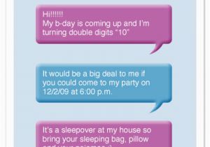 Invitation to Birthday Party Text Party Invitations Text Message at Minted Com