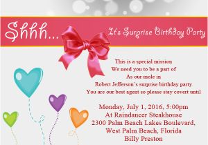 Invitation Verbiage for Birthday Party Surprise Birthday Party Invitation Wording Wordings and