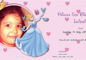Invitation Wording for 5th Birthday Girl Free Online 5th Birthday Party Invitation Cards