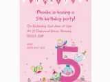 Invitation Wording for 5th Birthday Girl Personalised Fifth Birthday Party Invitations by Made by