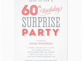 Invitation Wording for 60th Birthday Surprise Party 60th Surprise Birthday Invitations Zazzle