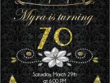 Invitation Wording for 70th Birthday Surprise Party 70th Birthday Invitation Gold Glitter Birthday Party