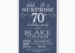 Invitation Wording for 70th Birthday Surprise Party Surprise 70th Birthday Invitation 80th 90th Any Age