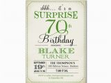 Invitation Wording for 70th Birthday Surprise Party Surprise 70th Birthday Invitation Any Age Green Retro