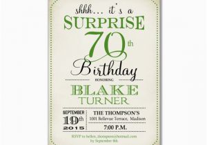 Invitations for 70th Birthday Surprise Party Surprise 70th Birthday Invitation Any Age Green Retro