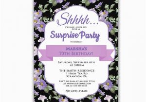 Invitations for 70th Birthday Surprise Party Surprise Invitation Purple 70th Birthday Party by