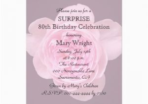 Invitations for 80th Birthday Surprise Party 80th Surprise Birthday Party Invitation Rose Zazzle